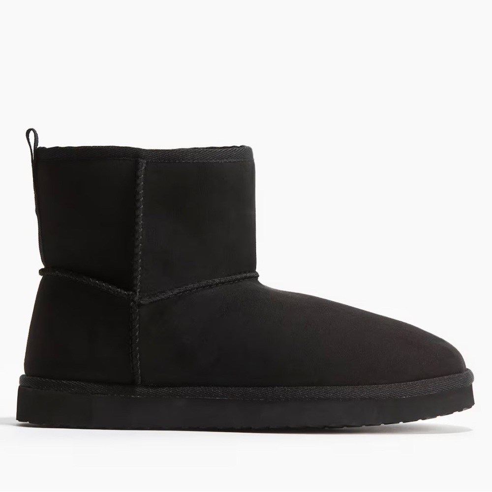 H&M Classic Black Ankle Boots WARM-LINED SLIP-ON BOOTS US 10 41